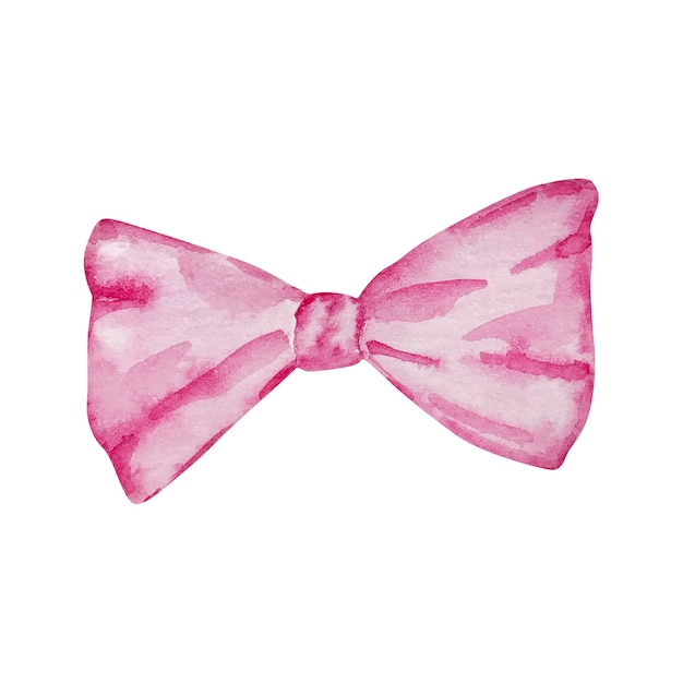 Vector watercolor pink bow valentine day