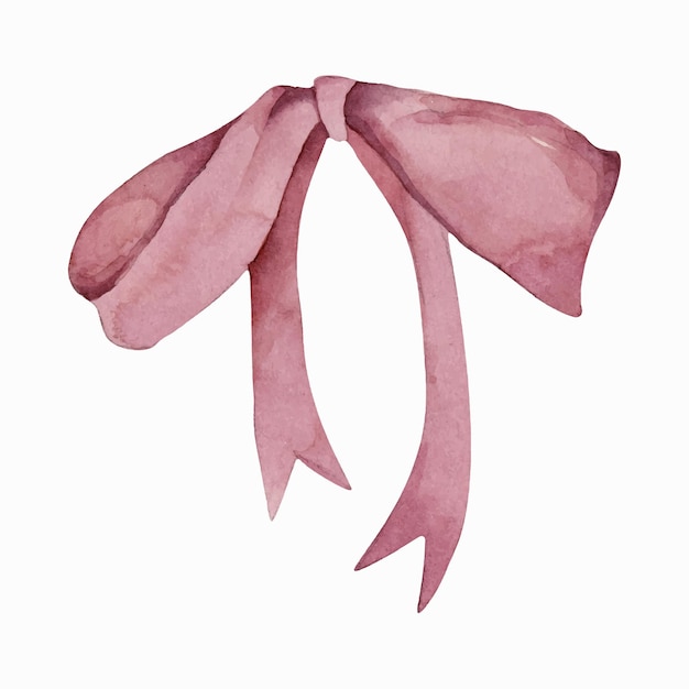 Vector watercolor pink bow