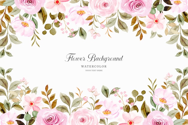 Vector watercolor pink flower background