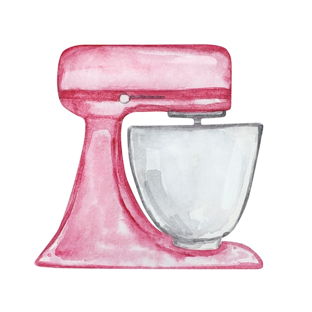 Vector watercolor pink mixer