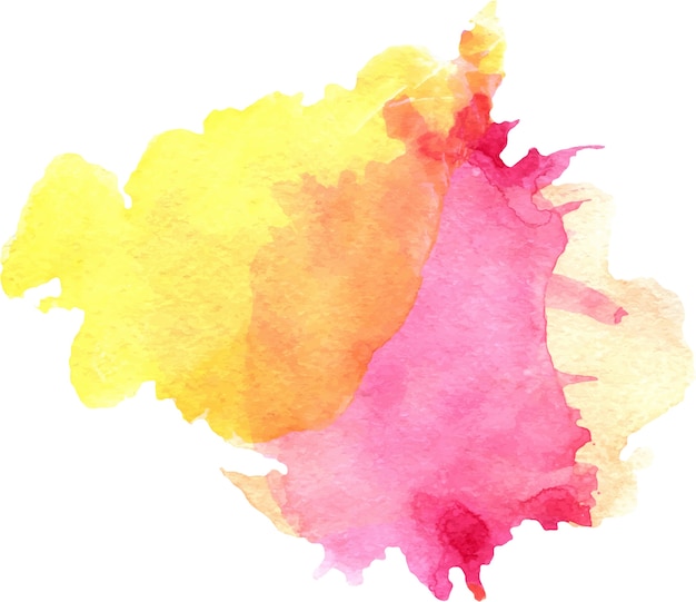 Vector watercolor pink and yellow stain