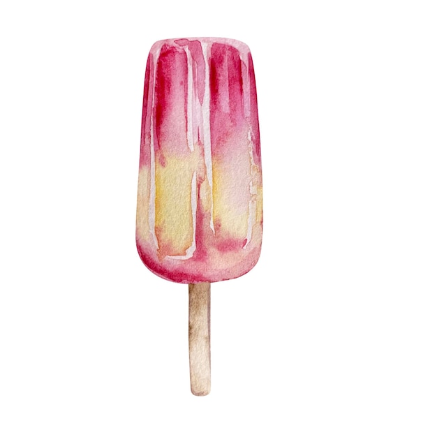 Watercolor popsicle ice cream