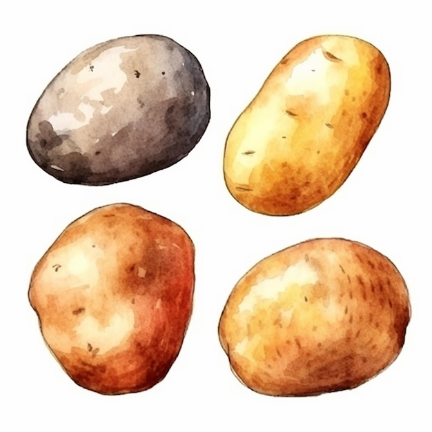 Vector watercolor potato vector art 2023 watercolor potato