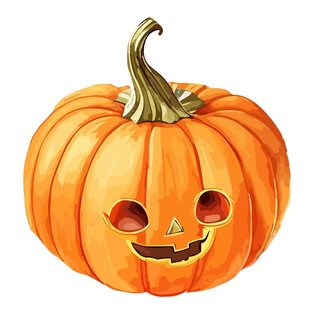 Watercolor Pumpkin Halloween Clipart Design