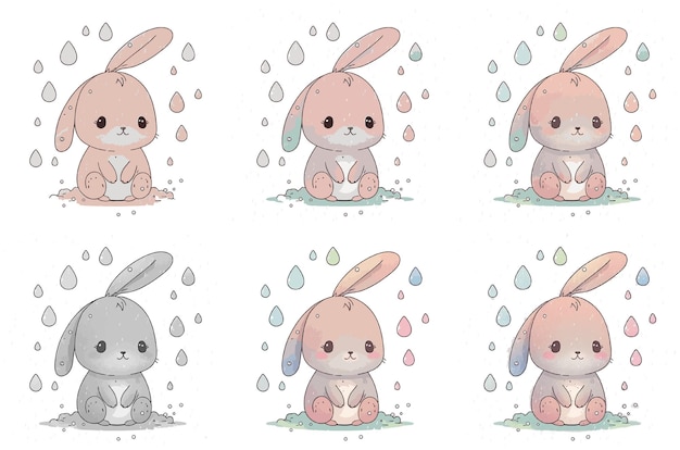 watercolor rabbit vector illustration tshirt print