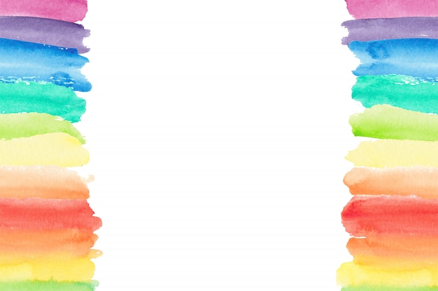 Vector watercolor rainbow border. painted rainbow background