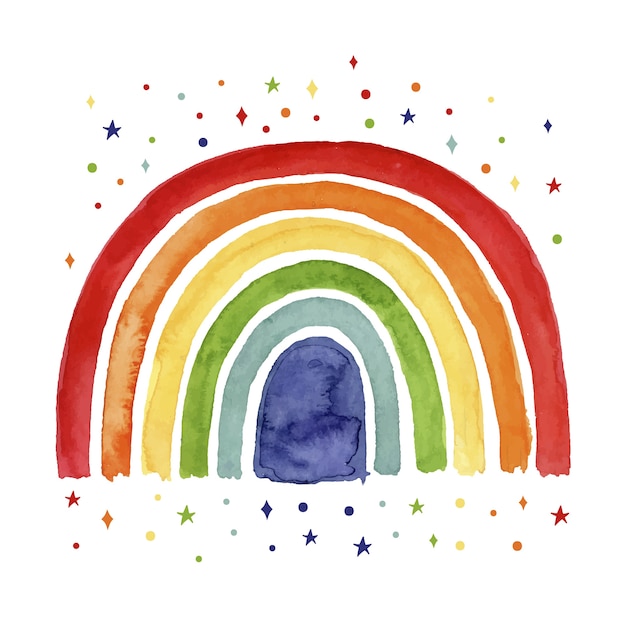 Watercolor rainbow concept