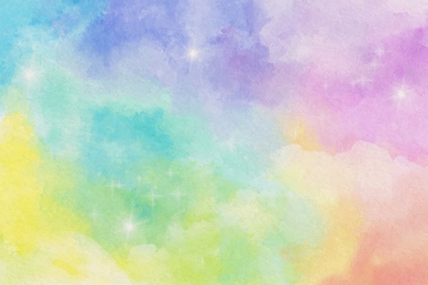 Vector watercolor rainbow effect background