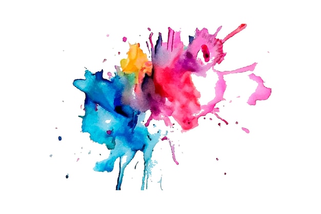 Watercolor rainbow paint splash brush stroke and Colorful Ink paint splatter powder festival explosion abstract background