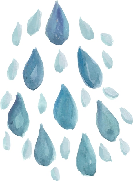 水彩 雨 の 滴