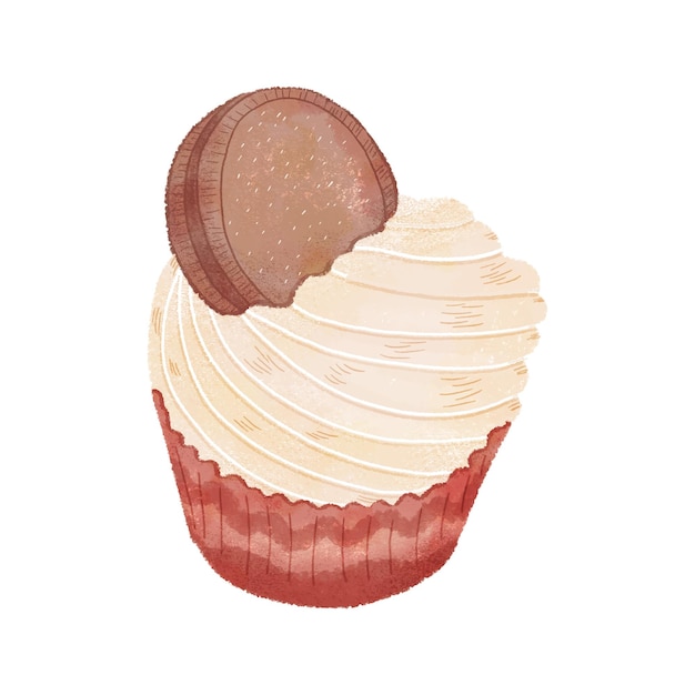 Watercolor Realistic Cupcake Muffin Graphics 03