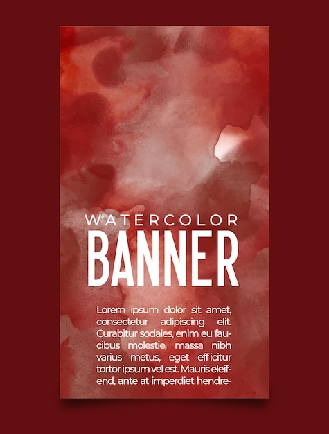 Watercolor red banner template