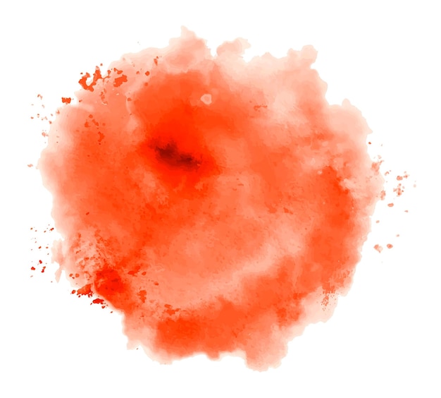 Vector watercolor red splash with drops