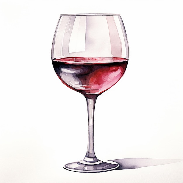 Watercolor red wine and glasses illustration drawing