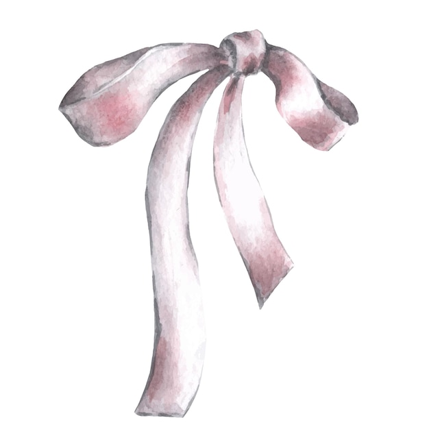 Watercolor ribbon tied into a bow