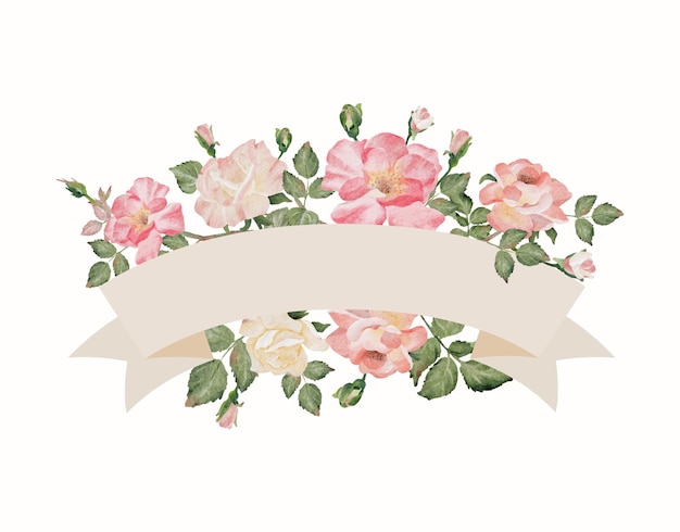 Floral bouquets with ribbon Royalty Free Vector Image