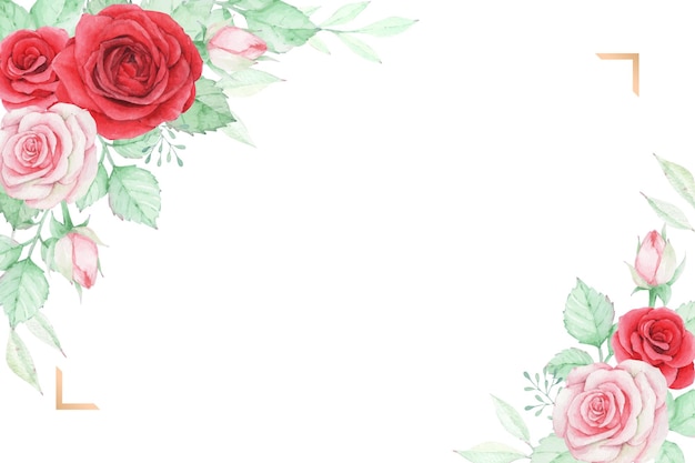 Vector watercolor roses floral perfect for wedding invitation, greeting card or other print design