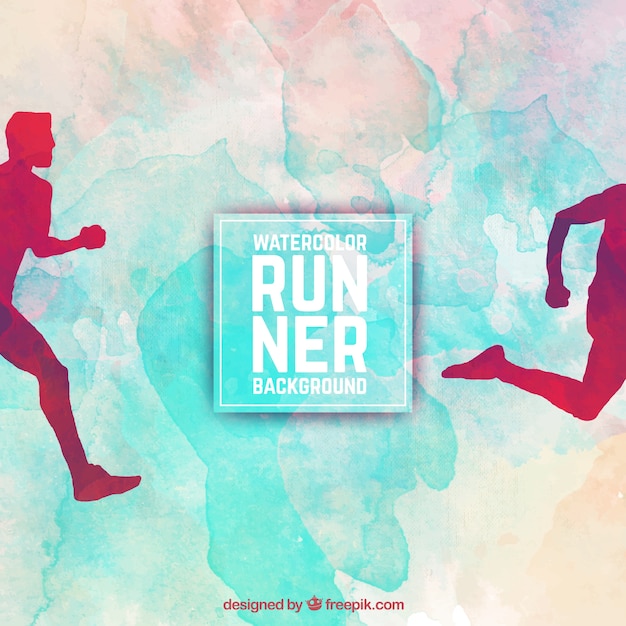 Vector watercolor runner background