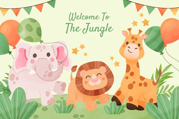 Vector watercolor safari background