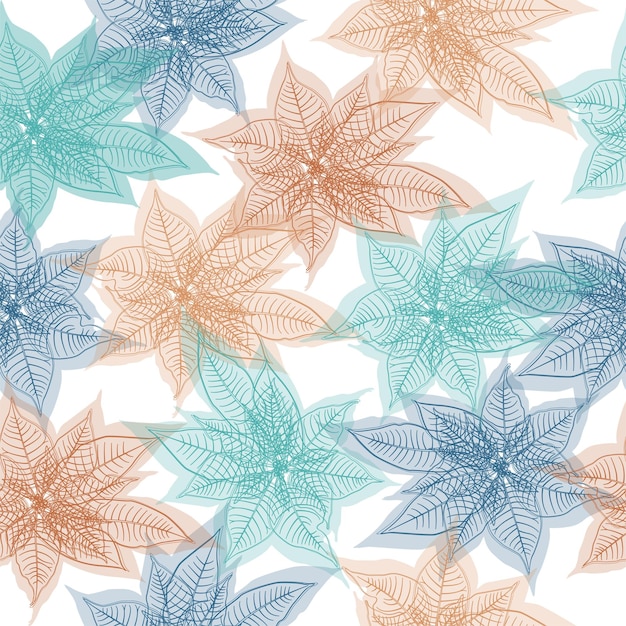 Watercolor seamless floral pattern vector illustration Horizontally and vertically repeatable