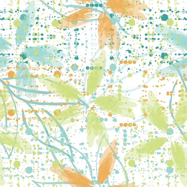 Watercolor seamless pattern of blooming branches