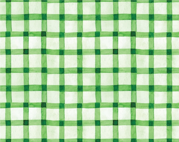 Vector watercolor seamless pattern. green checkered pattern. st patrick's day