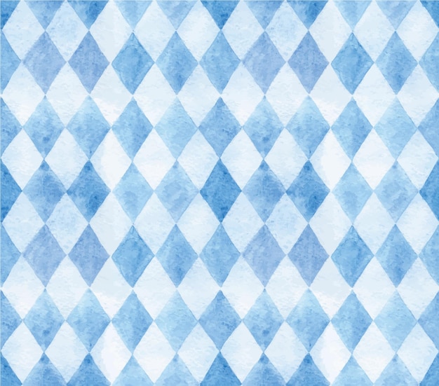 Vector watercolor seamless pattern, print with blue rhombuses. digital paper, scrapbooking. cute background