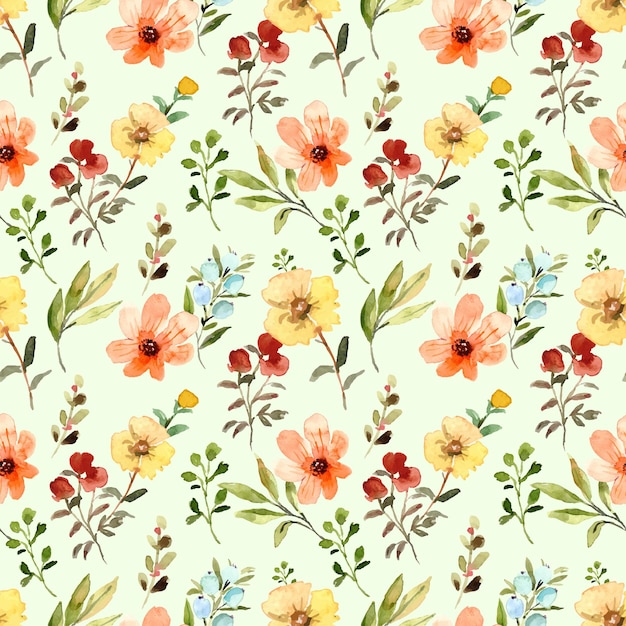 Watercolor seamless pattern for spring and summer surface design