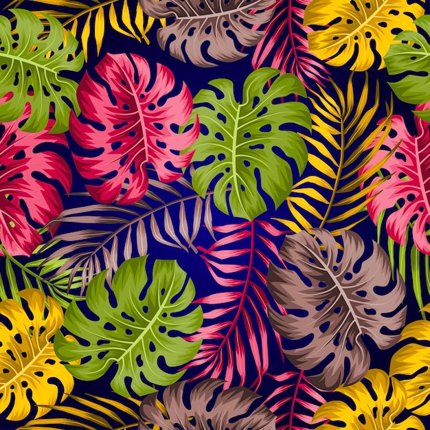 Watercolor Seamless pattern tropical background