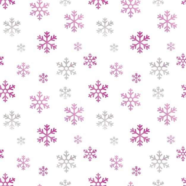 Acquerello seamless pattern con fiocchi di neve rosa