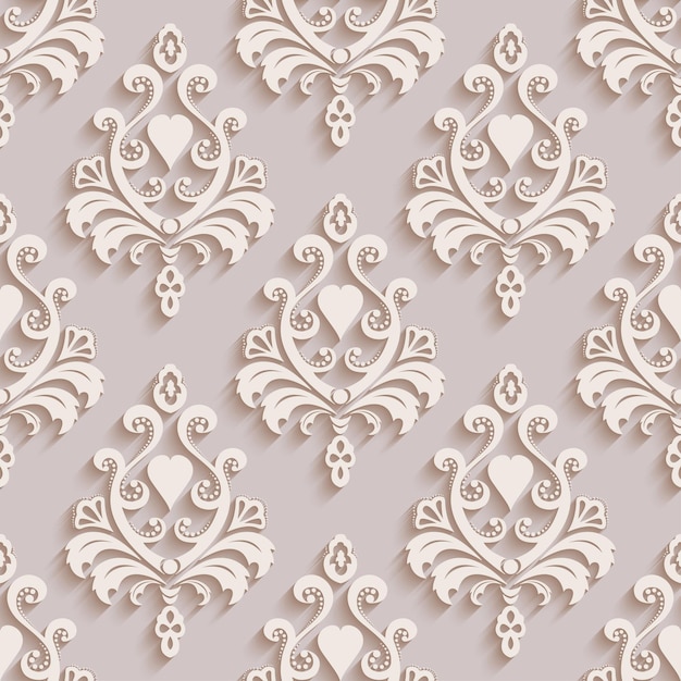 Vector watercolor seamless wallpapers in the style of baroque illustration