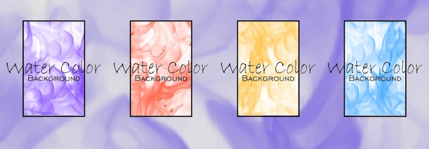 Vector watercolor set cover background
