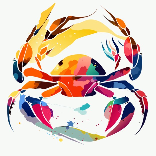 Vector watercolor set crab style plise perde i want to make it special for me i trust your taste