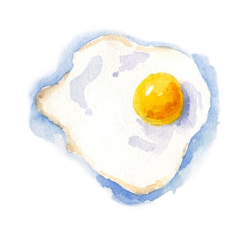 Watercolor Fried Egg, Watercolor, Clip Art, Hand PNG Transparent Image and  Clipart for Free Download