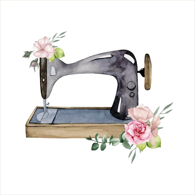 Watercolor sewing machine