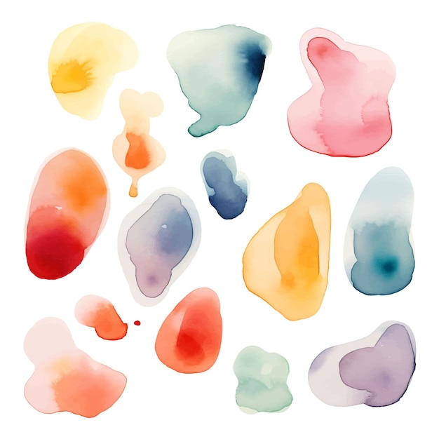 Watercolor Shapes in Bright Colors