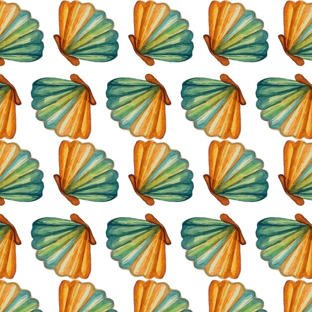 Watercolor shell pattern