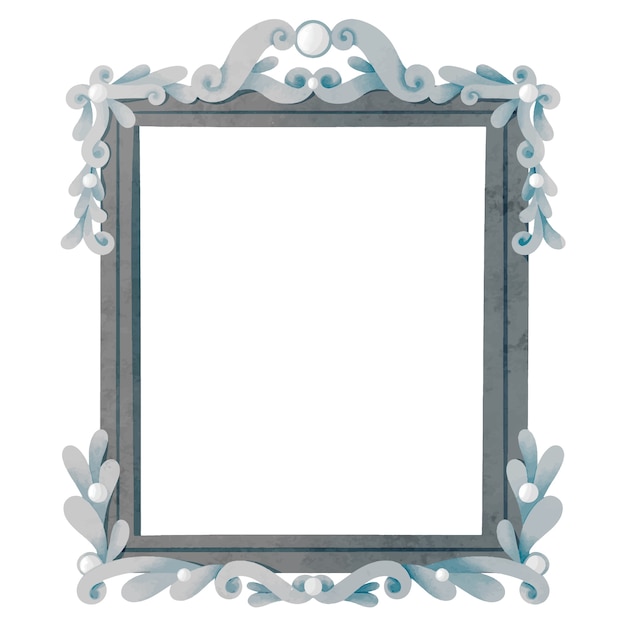 Watercolor silver frame design