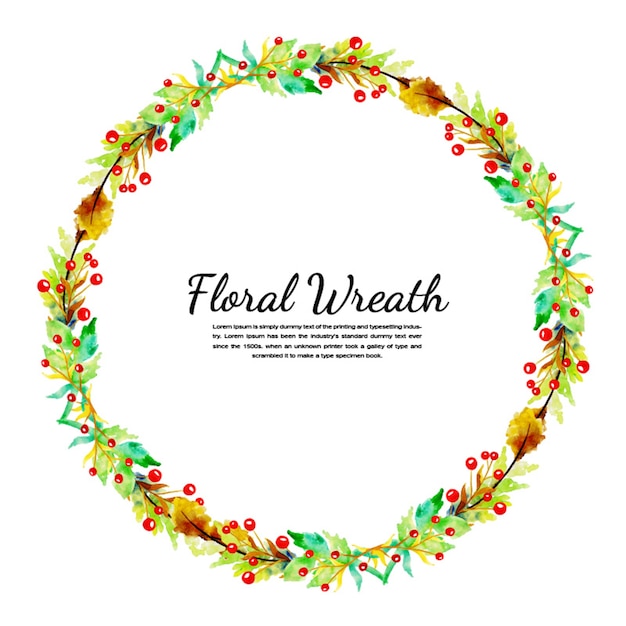 Watercolor Simple Floral Wreath