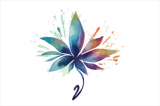 Watercolor single floral design vector