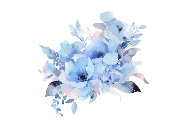 Watercolor single floral design vector