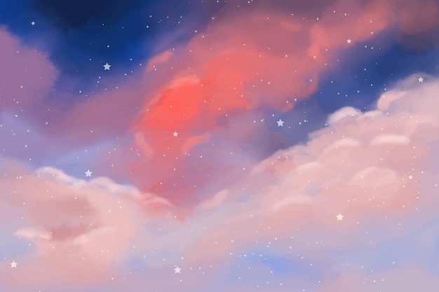 Vector watercolor sky painting watercolor pastel sky background