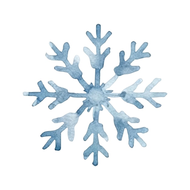 Vector watercolor snowflake illustration