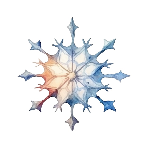 Watercolor Snowflake Illustration