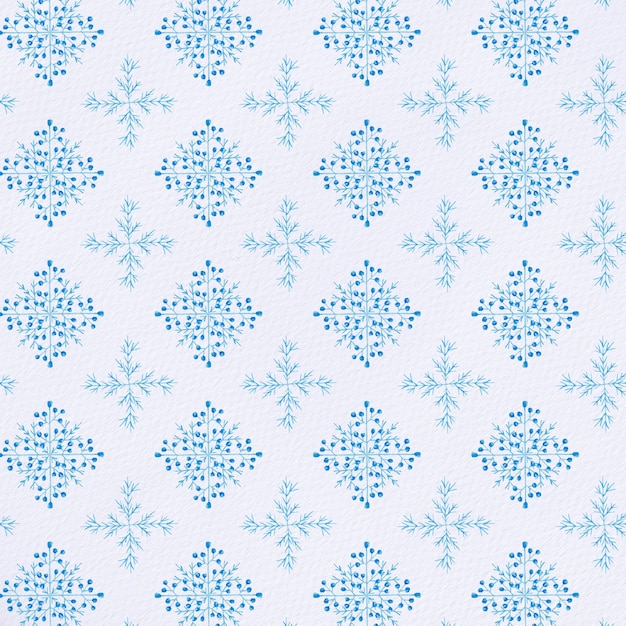 Watercolor snowflakes pattern