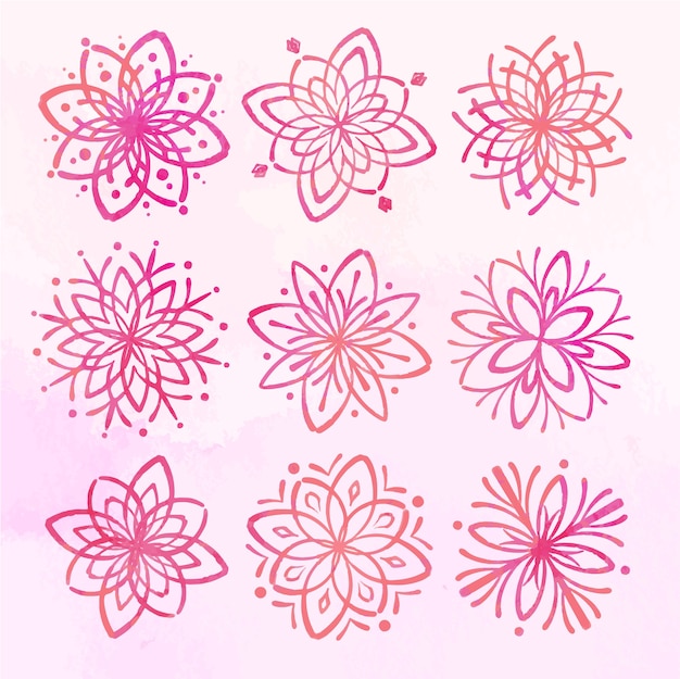 Vector watercolor snowflakes