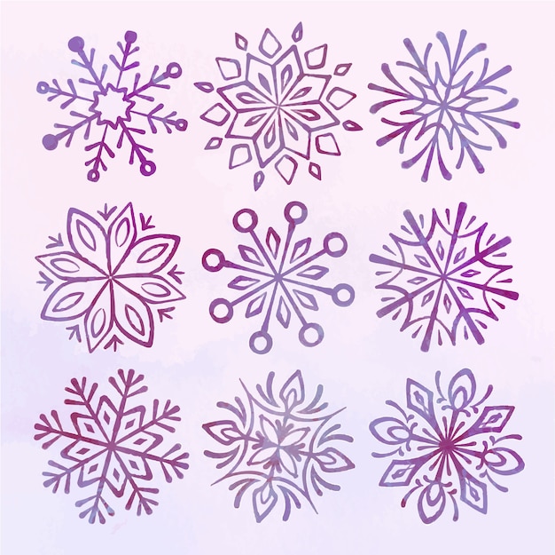 Vector watercolor snowflakes