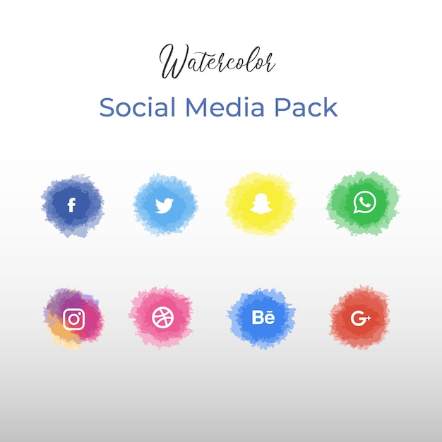 Watercolor social media pack