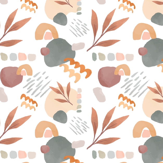 Vector watercolor soft earth tones pattern template