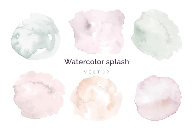 Watercolor soft pastel splash hand painted background